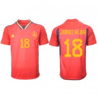 Spanien Jordi Alba #18 Heimtrikot WM 2022 Kurzarm